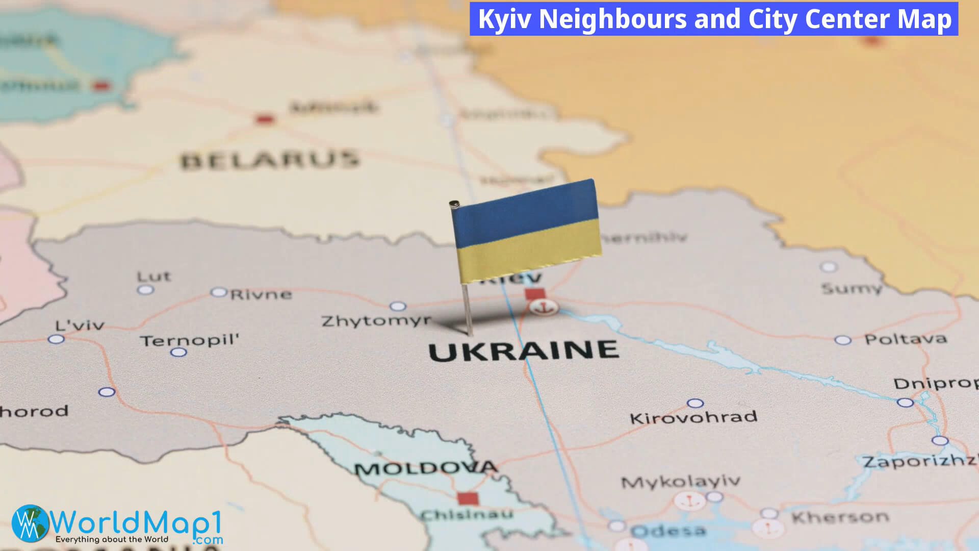 Kiev Neighbours and City Center Map